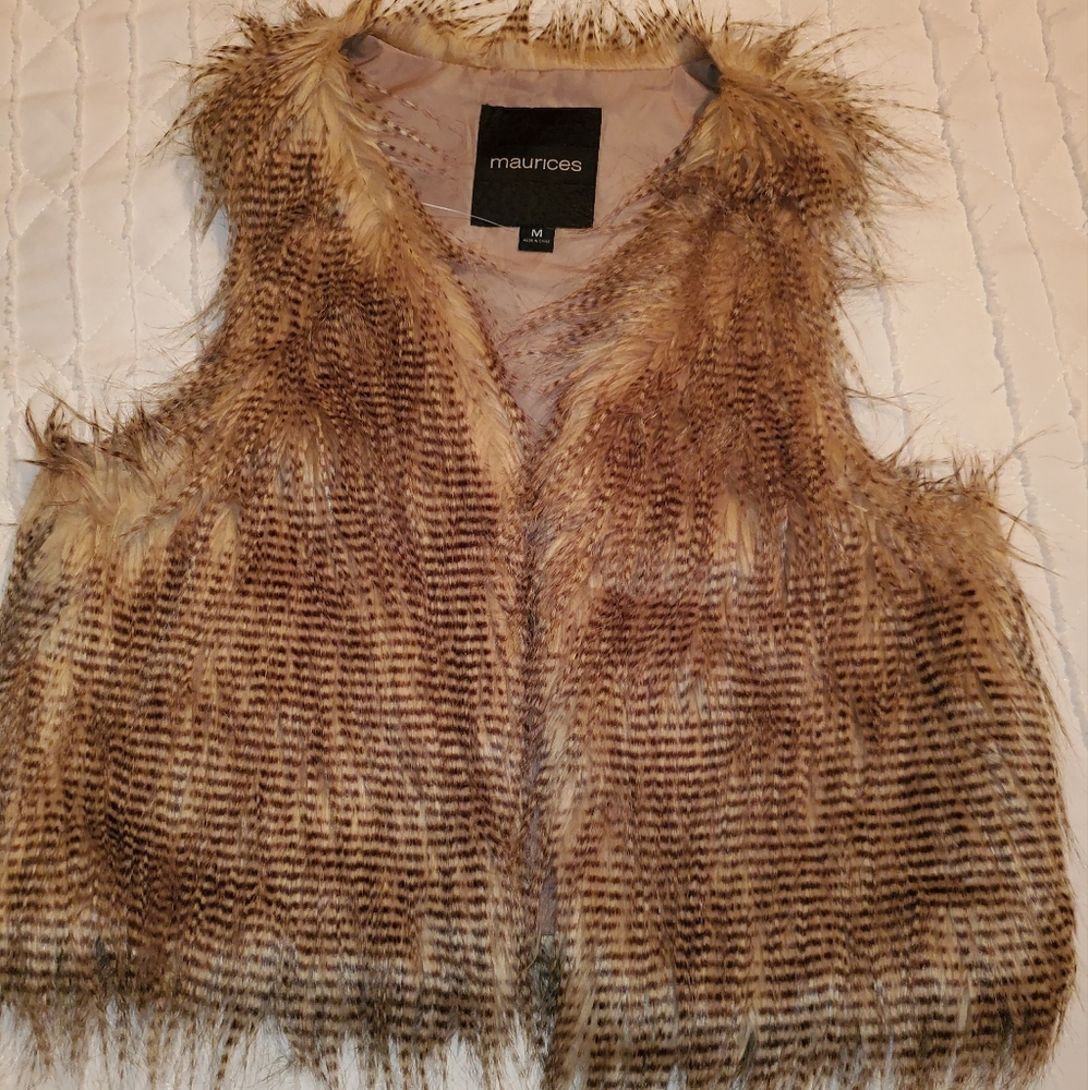 Maurices Brown Faux Fur Vest